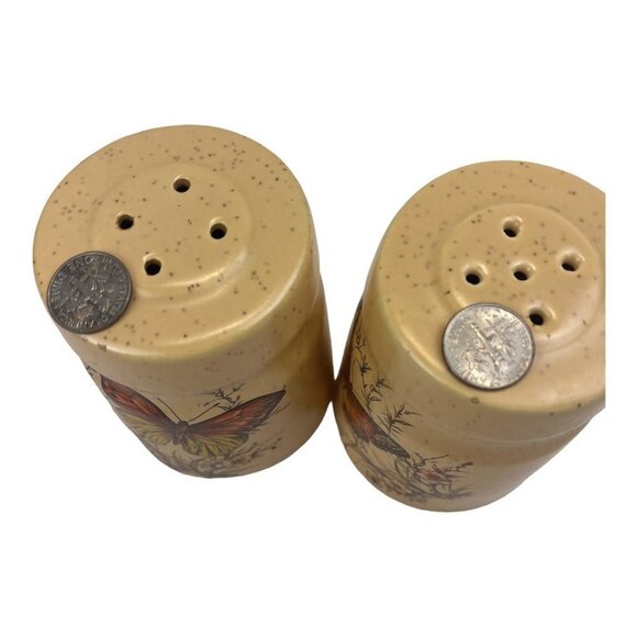 Treasure Craft Vintage Retro Butterfly Speckled Salt Pepper Shakers 1970s - Picture 2 of 6